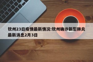 钦州23日疫情最新情况:钦州确诊新型肺炎最新消息2月3日